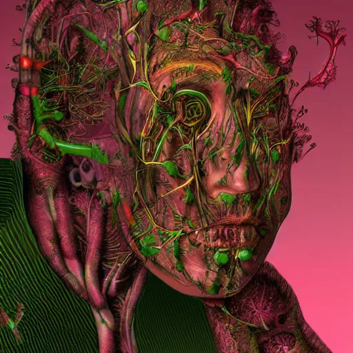 Image similar to an evolved human with new organs to thrive in the future ( body horror ), award winning digital art by philip hood