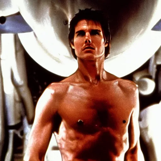 Prompt: Tom Cruise in Alien, amazing qua, movie still, 1970s footage