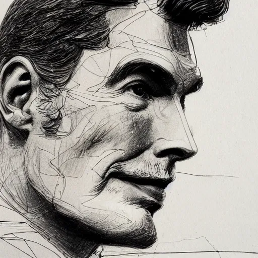 Image similar to a realistic yet scraggly portrait sketch of the side profile of a stern and sophisticated christopher reeve, trending on artstation, intricate details, in the style of frank auerbach, in the style of sergio aragones, in the style of martin ansin, in the style of david aja, in the style of mattias adolfsson