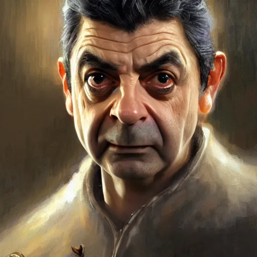 Prompt: rowan atkinson as a realistic fantasy d & d knight, closeup portrait art by donato giancola and greg rutkowski, realistic face, digital art, trending on artstation