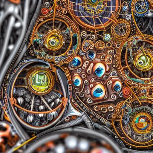 Image similar to realistic detailed image of the inside of a living biomechanical valve body, very intricate colorful masterpiece, hd photo