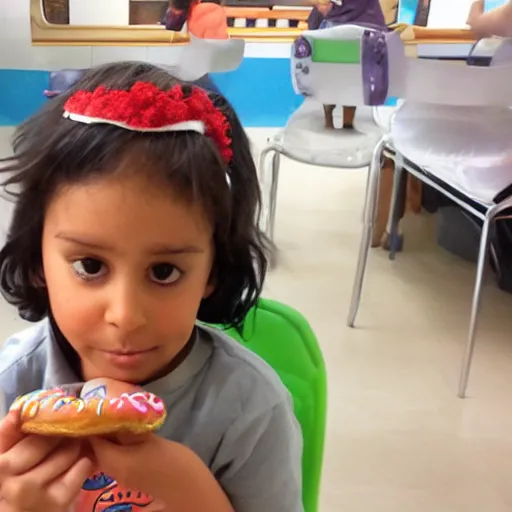 Prompt: ashoka eating a donut