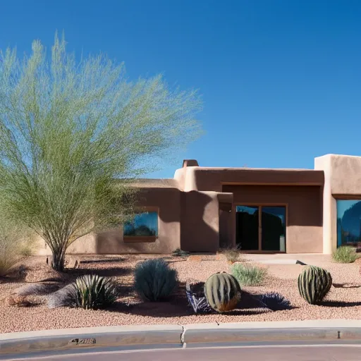 Image similar to modern arizona home, exterior, adobe style