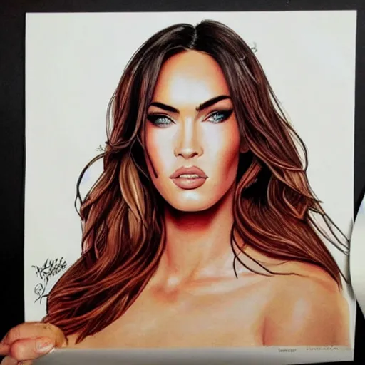 Prompt: drawing of megan fox