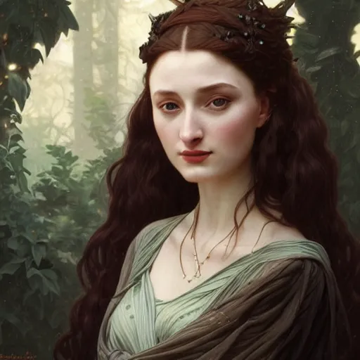 Prompt: portrait of sansa, intricate, elegant, highly detailed, digital painting, artstation, concept art, smooth, sharp focus, illustration, art by artgerm and greg rutkowski and alphonse mucha and william - adolphe bouguereau