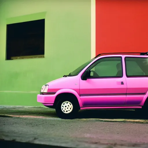 Image similar to 9 0 s fiat panda vaporwave