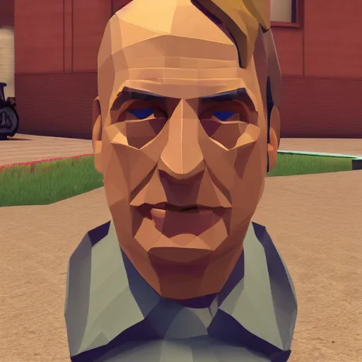 Image similar to low polygon saul goodman, 3 d, ps 1 graphics, gameplay footage, better call saul