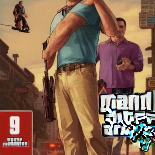 GTA5, Cover Art, Grand Theft Auto Poster, Fred Rogers, Stable Diffusion