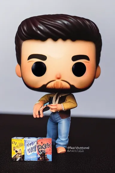 Image similar to “ very very intricate photorealistic photo of a hasan piker funko pop on a white background, award - winning details ”