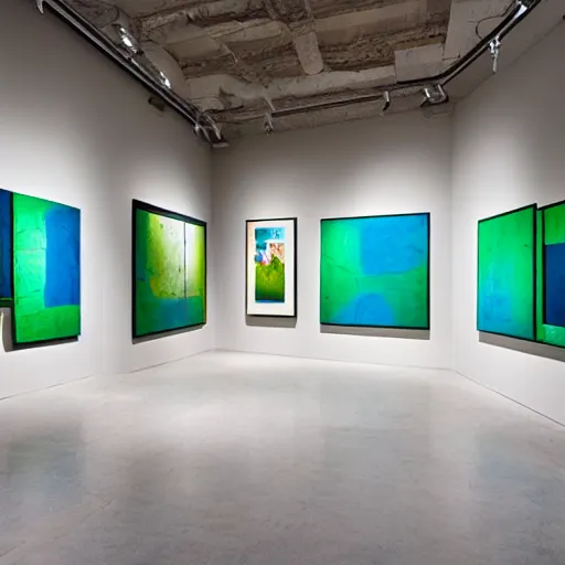 Image similar to james turrel exhibit blue green rectangle