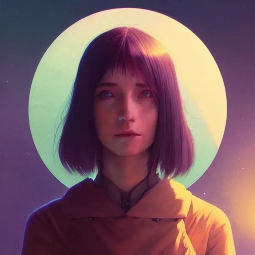 Image similar to portrait of android girl, highly detailed vfx portrait, unreal engine, greg rutkowski, loish, rhads, caspar david friedrich, makoto shinkai and lois van baarle, ilya kuvshinov, rossdraws, elegent, tom bagshaw, alphonse mucha, global illumination, detailed and intricate environment