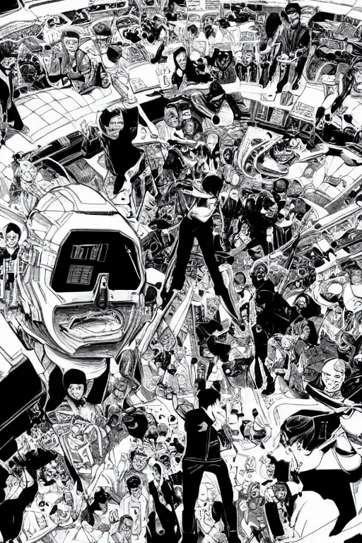 Image similar to surreal line art by kim jung gi!, star trek the next generation adventures tv show, rule of third!!!!, line art, 8 k, super detailed, high quality, isometric view