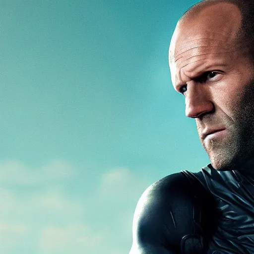 Image similar to Jason Statham As a superhero 4K detail