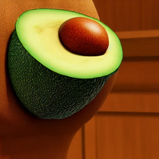 Image similar to a chair in the shape of an avocado, full hd, ue5, ue4, hdr, cinematic, high detail, artstation,