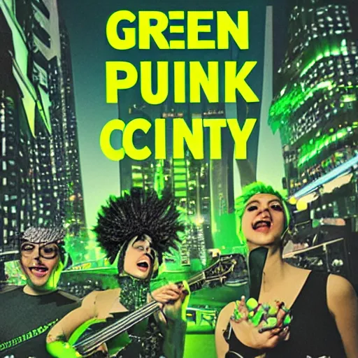 Prompt: green punk city