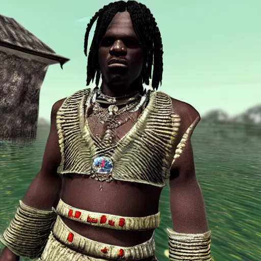 Prompt: screenshot of chief keef in morrowind