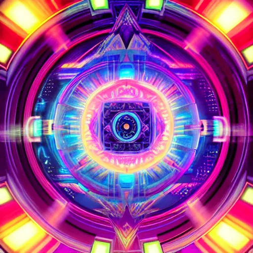 Image similar to a netrunner vortex mandala, vaporwave aesthetic, colorful, psychedelic, digital painting, artstation, concept art, smooth, sharp focus, illustration, art by artgerm and greg rutkowski and alphonse mucha