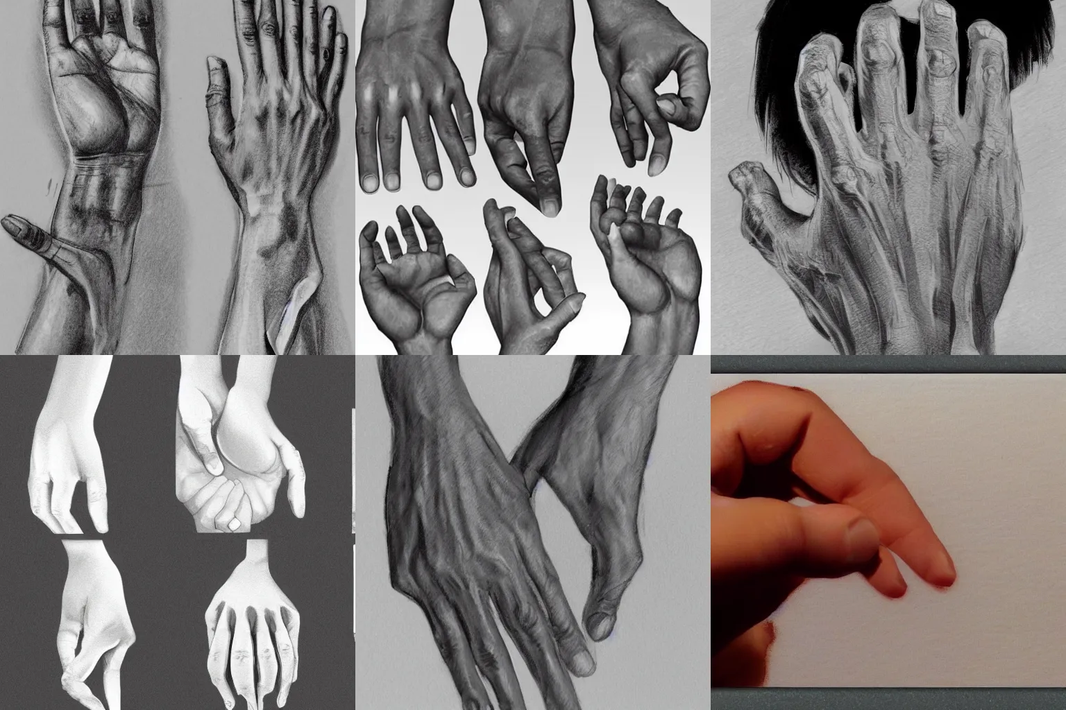 Prompt: human hands. reference, tutorial, practice