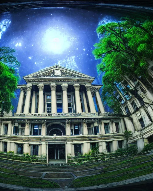 Image similar to a beautiful ultradetailed render of court building by eugene boudin, darkacademia junglepunk rainforest cosmic alien tundra magic realism fisheye sea nature, archdaily, wallpaper, highly detailed, trending on artstation.