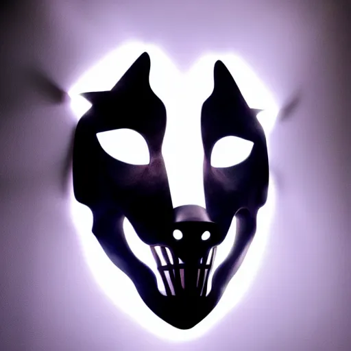 Image similar to mask of wolf, studio photo, lighting