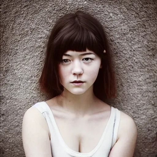 Prompt: a portrait photo of a beautiful young woman who looks like a japanese mary elizabeth winstead