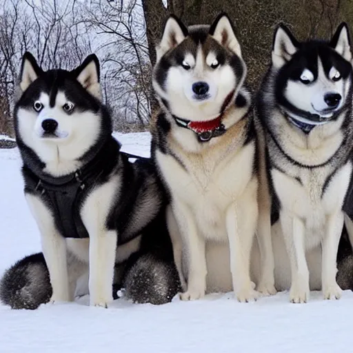 Prompt: millions of huskies, huskies everywhere, too many huskies