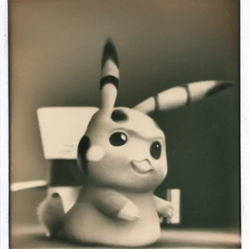 Prompt: 1 9 5 0 s polaroid picture of pikachu