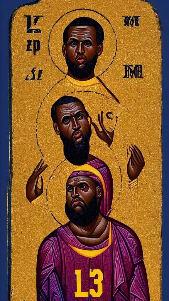 Image similar to orthodox icon of lebron james