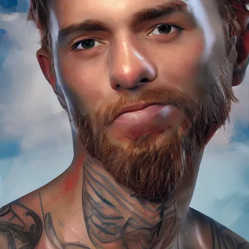 Image similar to streamer adin ross digital art 4 k detailed super realistic