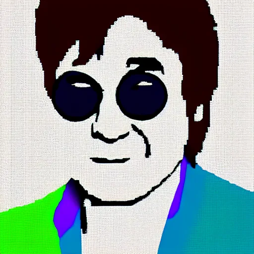 Image similar to elton john lennon, minimalist, 3 d render, pixelartb