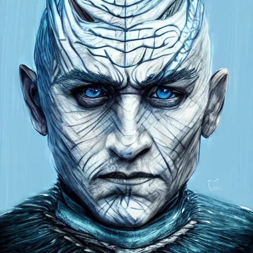 Image similar to beautiful potrait of night king ,game of throne by collin elder