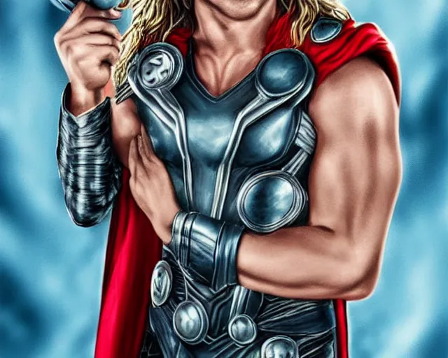 Image similar to chris hemsworth as a thor drag queen, digital art, amazing detail