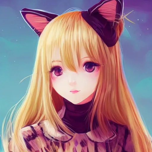 Image similar to realistic beautiful gorgeous natural cute Blackpink Lalisa Manoban blonde hair cute fur blonde cat ears in maid dress outfit golden eyes artwork drawn full HD 4K highest quality in artstyle by professional artists WLOP, Taejune Kim, Guweiz, ArtGerm on Artstation Pixiv