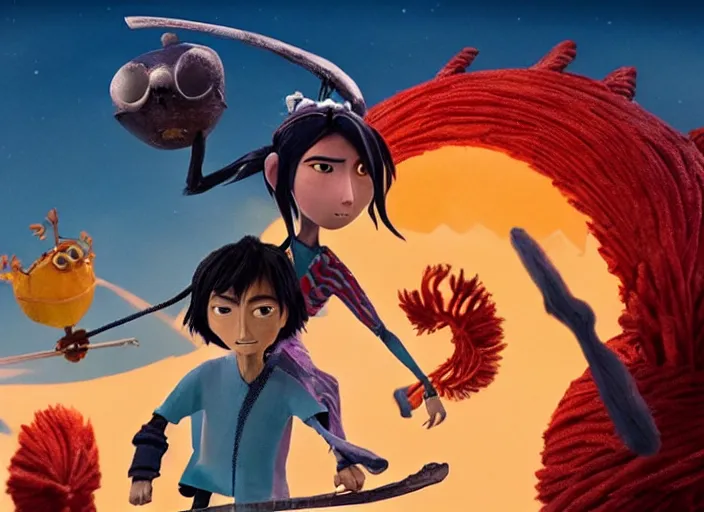 Image similar to A very high resolution image from a new movie, stop motion, Animated film Kubo, Kubo and the Two Strings, directed by wes anderson