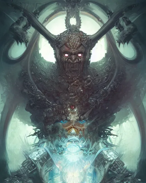 Prompt: Berserker, centered, portrait, symmetrical, Path of Exile, Diablo, Warhammer, digital painting, highly detailed, concept art, Nekro, Peter Mohrbacher, Alphonse Mucha, Brian Froud, Yoshitaka Amano, Kim Keever, Victo Ngai, James Jean