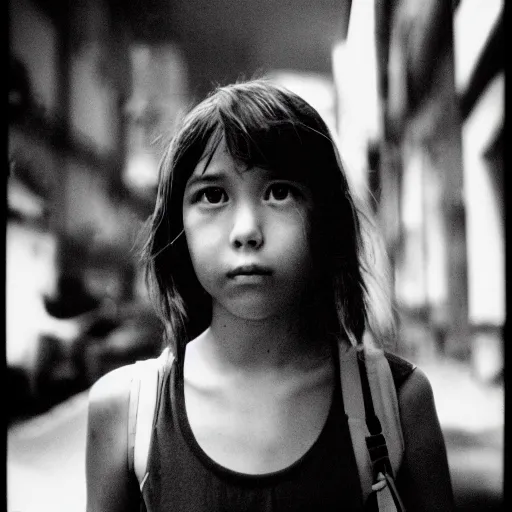 Image similar to pulp adventure heroine, photograph, fujifilm neopan 1600, curious expression