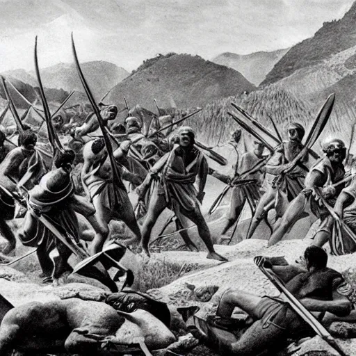 Image similar to the battle of thermopylae, historical photo, official archives