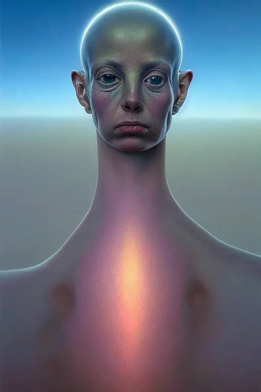 Image similar to hyperrealistic close-up baroque psychedelic!! organic alien!! in another dimension highly detailed concept art eric zener elson peter cinematic hard rainbow lighting high angle hd 8k sharp shallow depth of field, inspired by Zdzisław Beksiński