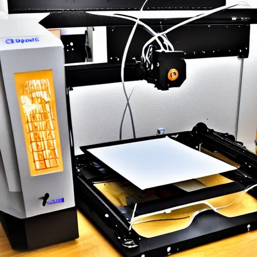 Prompt: 3 d printer printing a 3 d printer