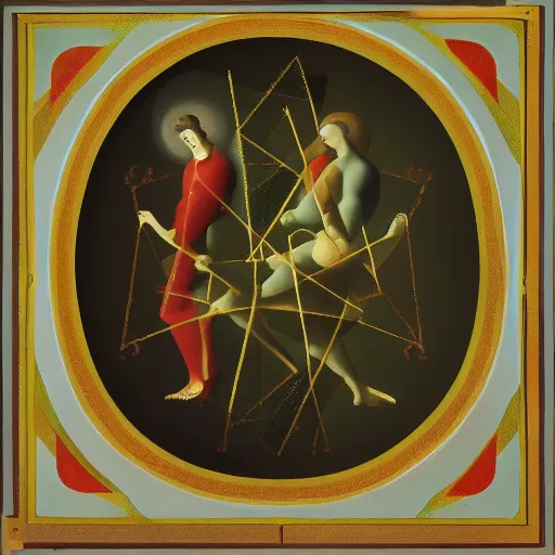 Image similar to a geometrical image of the painting Et in Arcadia Ego