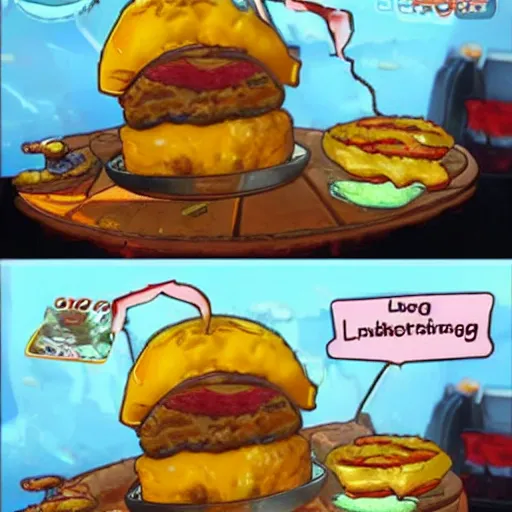 Image similar to the lichking frying burgers for luigi,