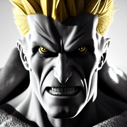 Image similar to Portrait photo of All Might, photorealism, studio lighting, unreal engine, 3d render, high resolution, 8k