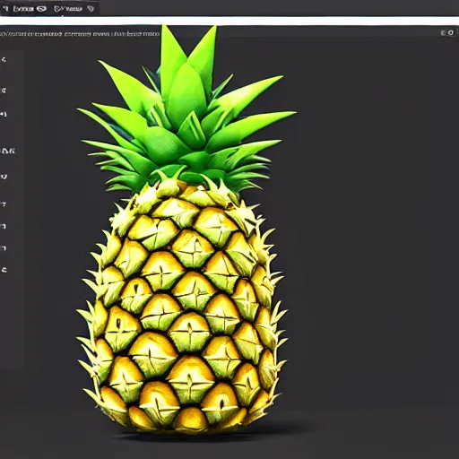 Image similar to a pokemon that looks like a pineapple, pineapple with open mouth ， trending on art station. unreal engine.