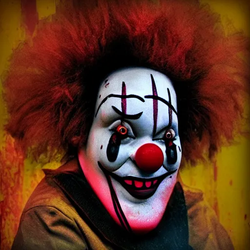 Image similar to nft clown by | horror themed | creepy