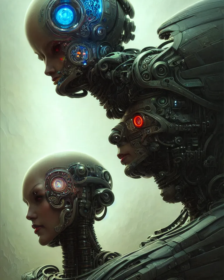 Prompt: low angle shot of a cyberpunk robot character, intricate, elegant, highly detailed, centered, digital painting, artstation, concept art, smooth, sharp focus, illustration, artgerm, tomasz alen kopera, peter mohrbacher, donato giancola, joseph christian leyendecker, wlop, boris vallejo