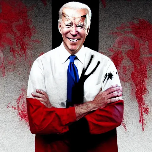 Image similar to joe biden as jeff the killer