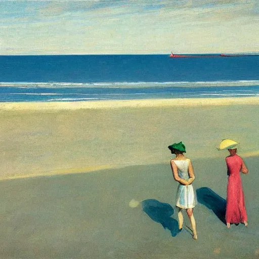 Image similar to Deauville beach by Edward hopper