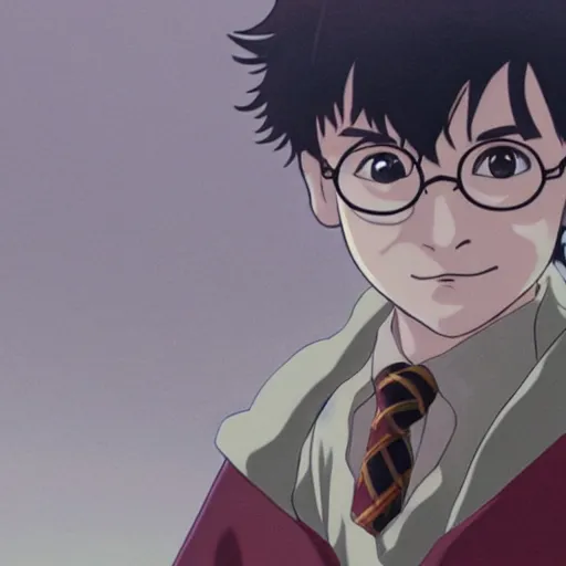 Image similar to film still of Harry potter Artwork by Dice Tsutsumi, Makoto Shinkai, Studio Ghibli