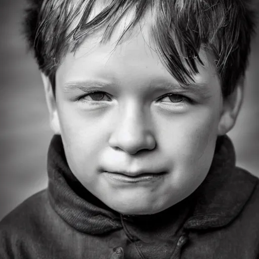 Prompt: portrait of a small boy by antti karppinen