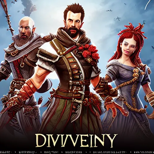 Image similar to divinity original sin 2 movie poster, high detail